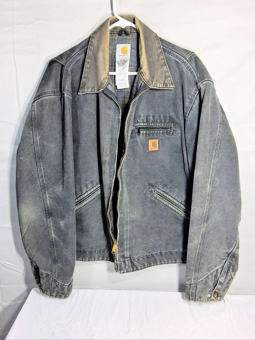 Carhartt Men's Large Detroit J97 Black or Petrol Blanket Sun-faded Coat/Jacket